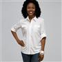 Classic Button Front Shirt, White, small