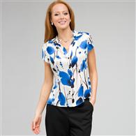 Floral Cap Sleeve Blouse, Ivory Multi, medium