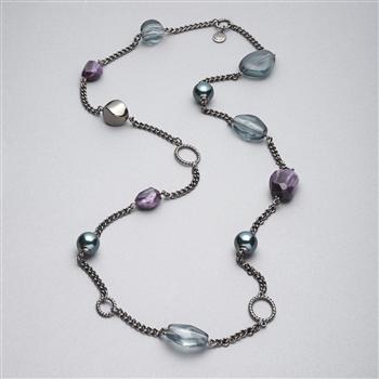 Light Hematite Necklace, Hematite, large