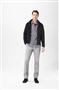 Straight Leg Trousers with Two Back Besom Pockets, Gray, small