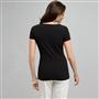 Flower Embellishment Tee, Black, small