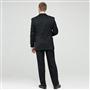Black Single Pleat Athletic Fit Wool Suit, Black, small