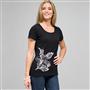 Short Sleeve Crew Neck, Black & White, small