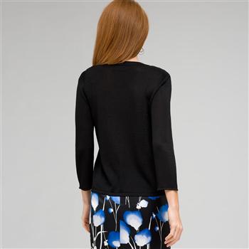 3/4 Sleeve Tee, Black, large