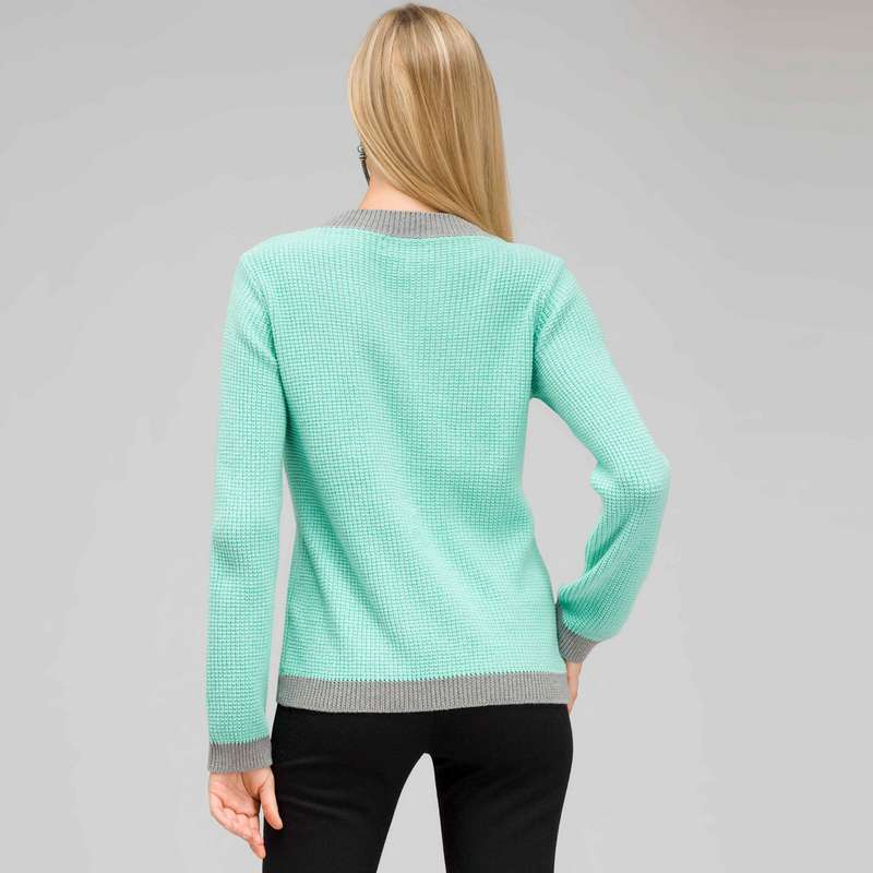 Crew Neck Cardigan, , large