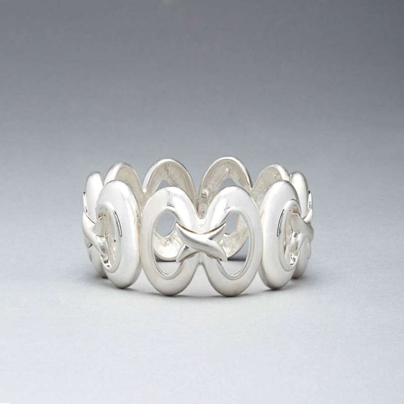 Infinity Stretch Worn Silver Bracelet, Silver, large