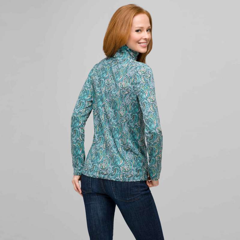 Paisley Turtleneck Top, , large