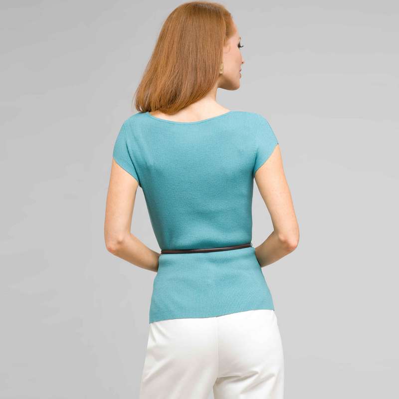 Boat Neck Knit with Belt, , large