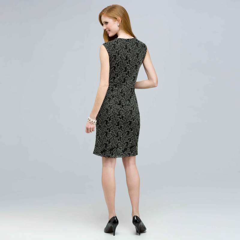 Drape Neck Dress., , large