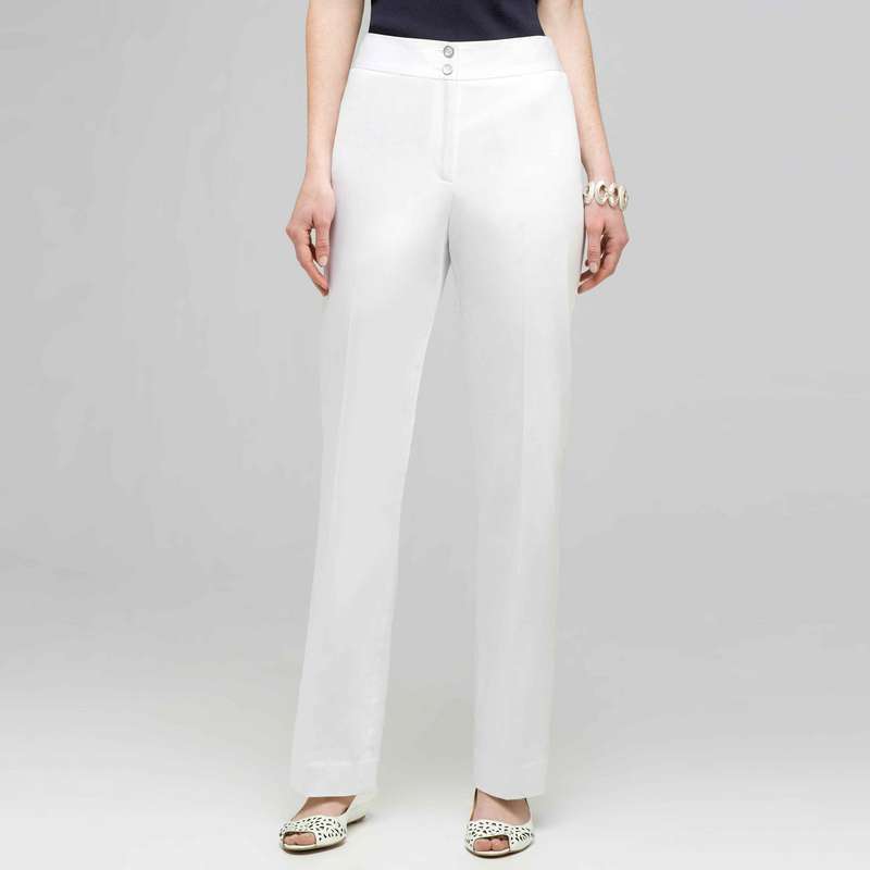 Straight Leg Pant., White, large