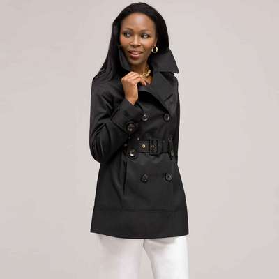 Trench Coat, Black, medium