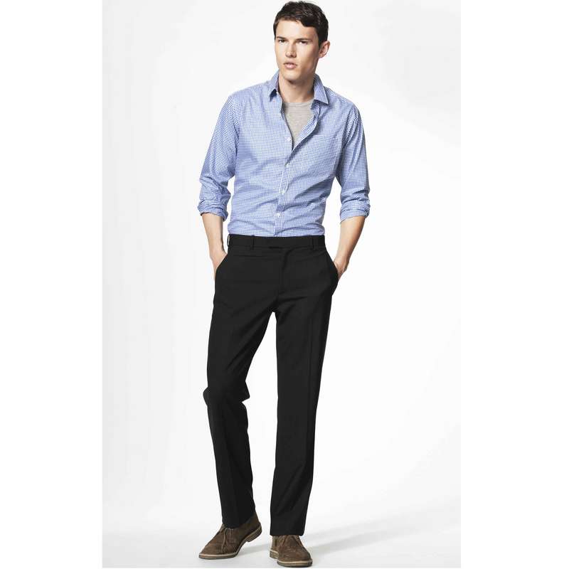 Basic Leg Trousers, Black, large