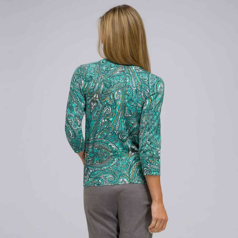 3/4 Sleeve Crew Neck Cardigan, , large